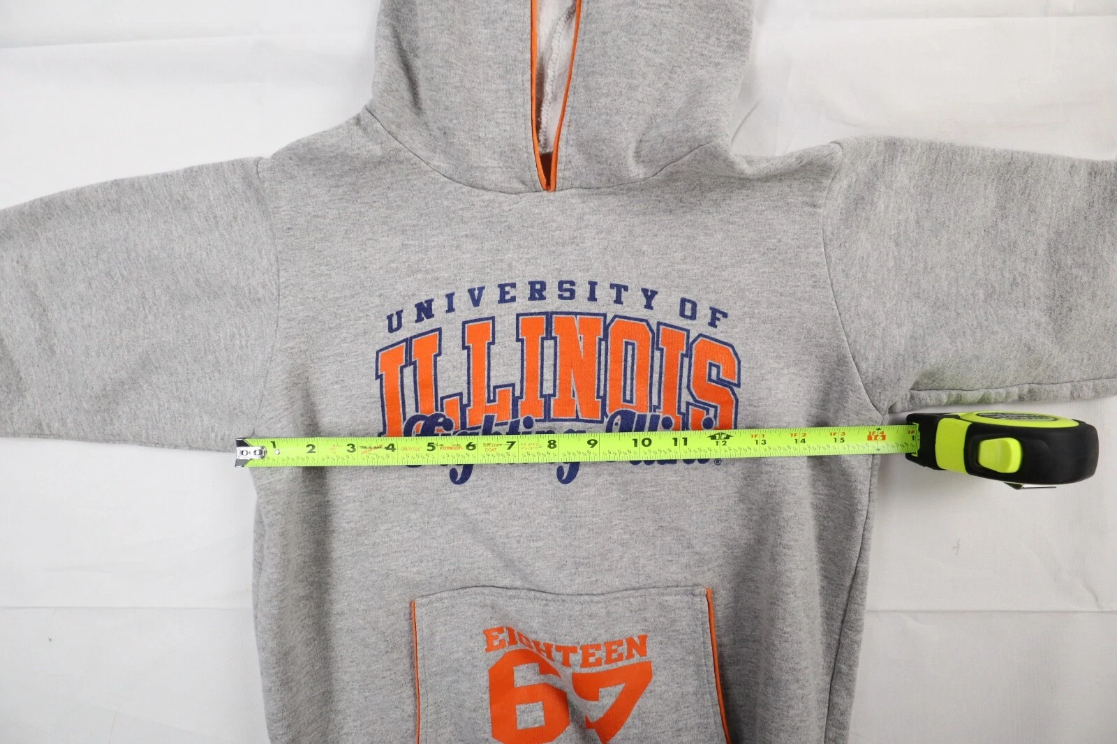 VETEMENTS Felpa con cappuccio University of Illinois Fighting Illini Youth Boys Large (L)