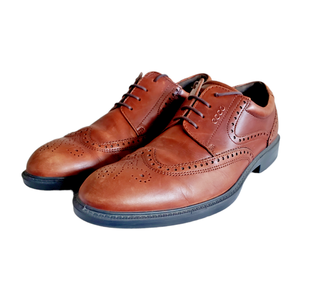 SAOLA Scarpe derby eleganti Ecco Shock Point US in pelle nera a coda di rondine da uomo taglia 46 US 12 5