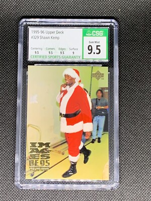 1995-96 Upper Deck #329 Shawn Kemp Santa CSG 9.5 Gem Mint w sub