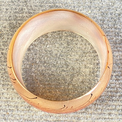 Vintage Bangle Semi Translucent Feather Pattern Multi Colour Acrylic Bracelet - Bild 4 von 10
