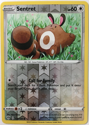 POKEMON SENTRET 135/189 DARKNESS ABLAZE COMMON REVERSE HOLO NEAR