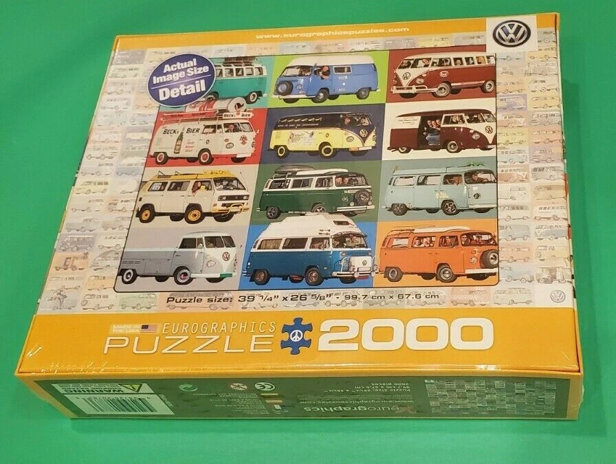 Rompecabezas 2000 piezas Euro Graphics VW Groovy Bus 8220-0783 Foto 3 de 3