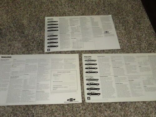 1971, 72, 73 Chevrolet Wagon Dealer Sales Brochure/Poster Lot (3) 11x17 - Bild 2 von 12