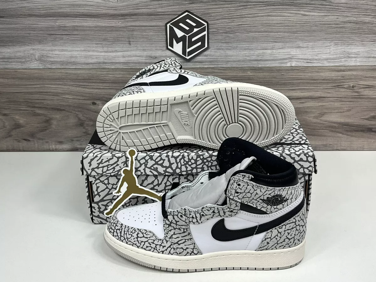 GS Air Jordan 1 Retro High OG White Cement Print Multi Sizes FD1437 052 | eBay