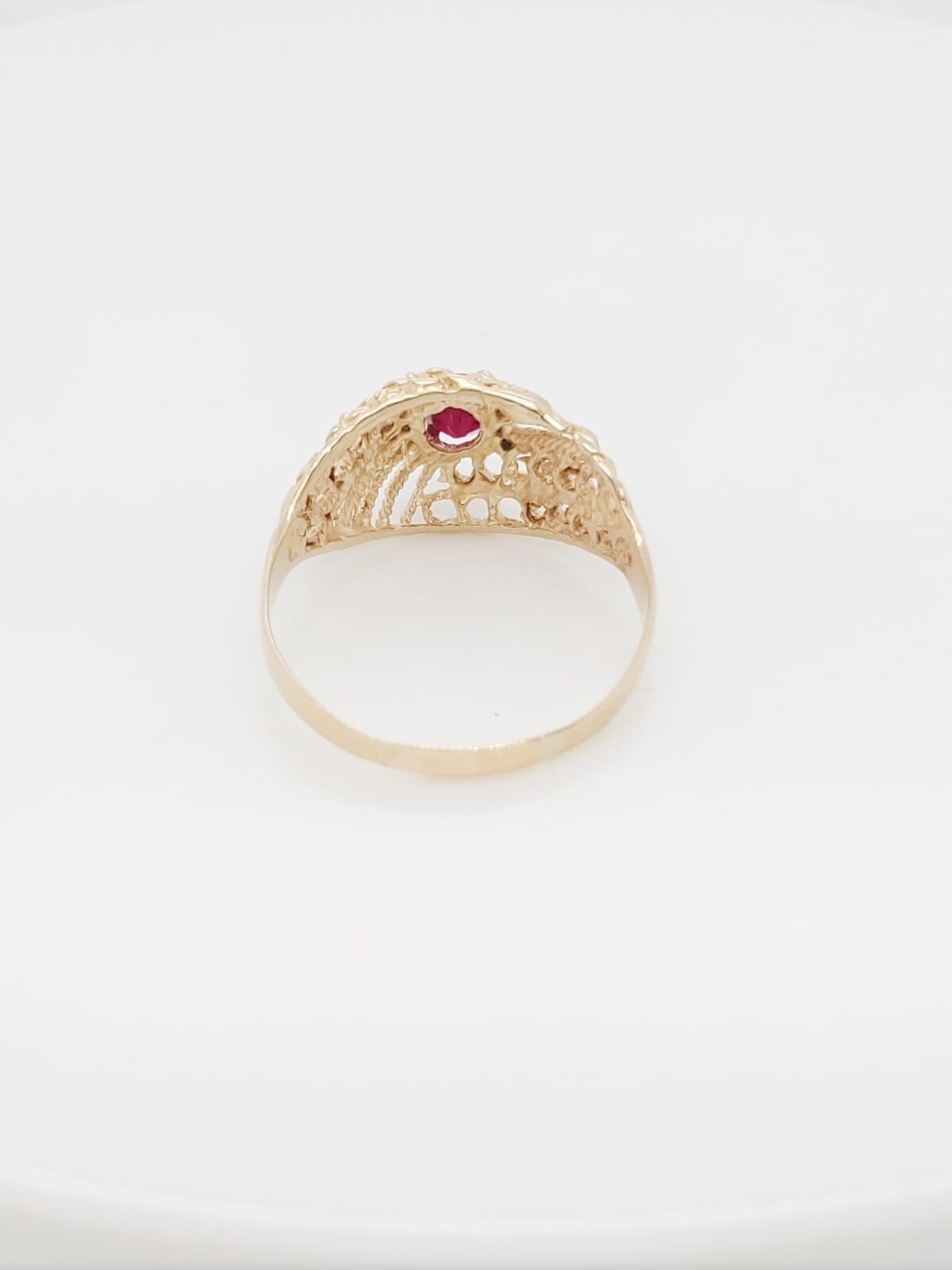 14k Yellow Gold Ring With Ruby Stone - image 10
