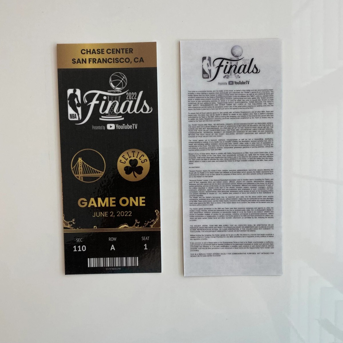 2022 NBA FINALS Celtics vs Warriors Replica Customizable Ticket