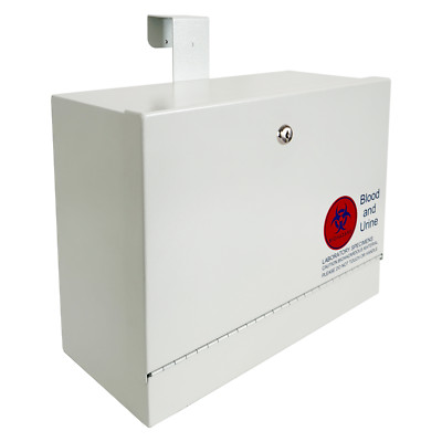Metal Specimen Drop Box, Medium Size, Over-the-Door Hanging with Key Lock
