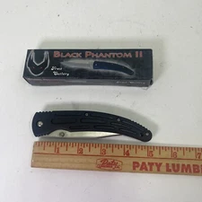 Black Phantom II Folding Pocket Knife #15-874B By Frost Cutlery Black 5.5" Close