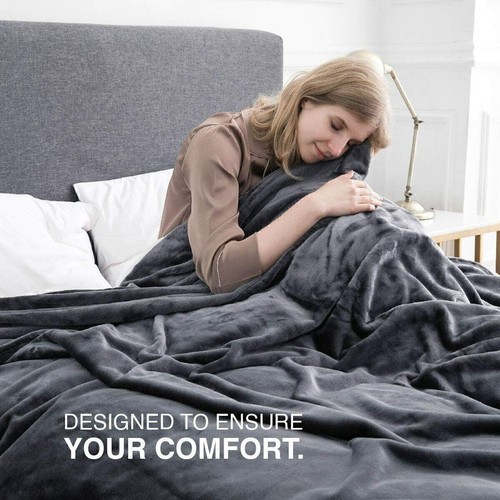 Faux Fur Fleece Throw Soft Warm Mink Large Sofa Bed Blanket Double Sizes King - Picture 8 of 21