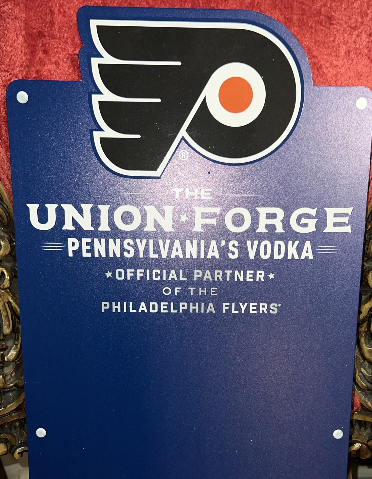 Philadelphia Flyers/ Union Forge Vodka Cardboard Sign 16 By 12 Inch