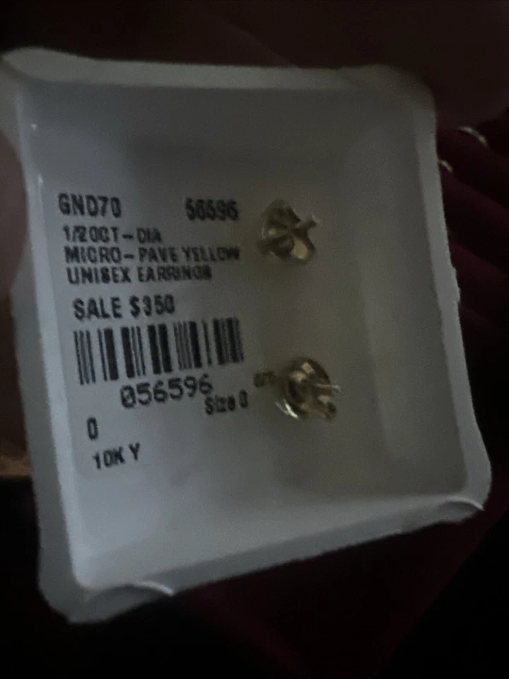 Pendientes de diamantes amarillos naturales y oro macizo Foto 3 de 3