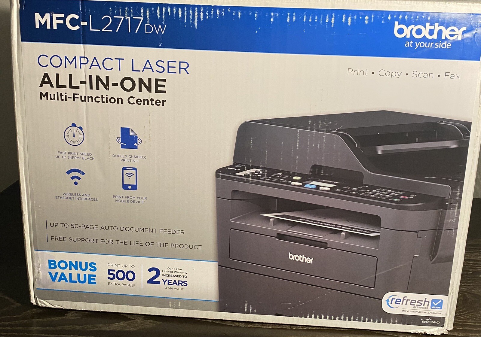 Brother MFCL2717DW Monochrome Laser AllInOne Printer 12502655275 eBay