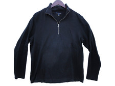 Banana Republic Black 1/4 Zip Sweater Pullover Preppy Cotton Men's Size Large