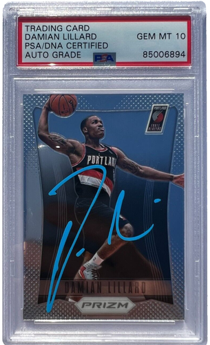 Carte Rookie Auto Damian Lillard 2012-13 Leaf Signature Series #BA-DL1 - Wildcats