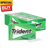 Spearmint Sugar Free Gum, 12 Packs of 14 Pieces 168 Total Pieces 