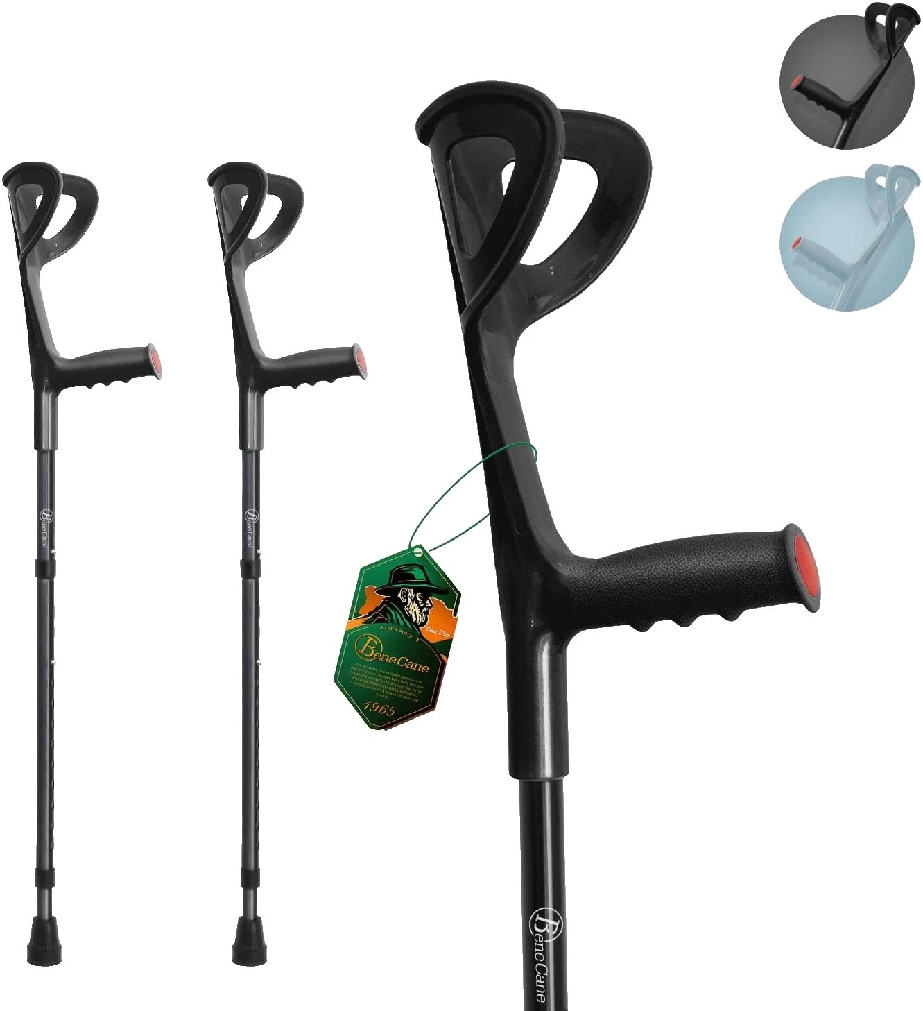 Muletas de plástico negro