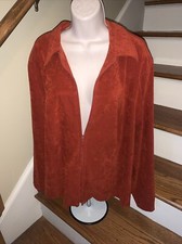 CLIO II Copper Bronze Burnt Orange Zip Shacket Jacket USA MADE Size 2X ❤️tb89