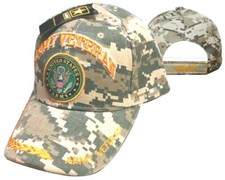 UNITED STATES ARMY VETERAN CAMO EMBROIDERED BASEBALL HAT usa vet seal cap A133