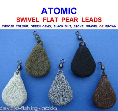 1 ATOMIC SWIVEL FLAT PEAR BLEIGEWICHT 2oz GROBE KARPFEN ANGELAUSRÜSTUNG GEWICHTE