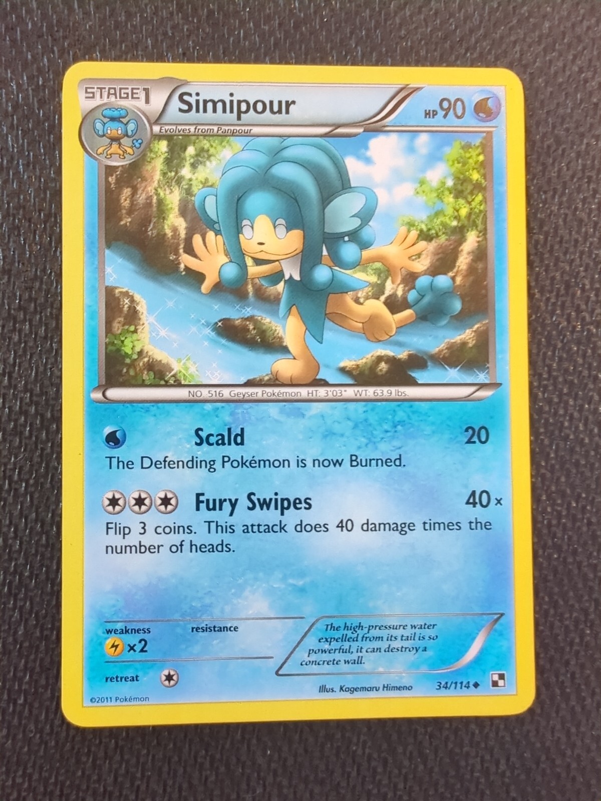 Pokémon TCG Simipour Black and White 34/114 Regular Uncommon NM