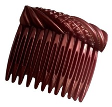 Vintage 1980  s Dusty Rose Hair Comb with Gold Threading, Made in France