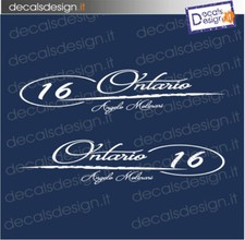 Coppia adesivi scritte imbarcazione barca Ontario Angelo Molinari decals