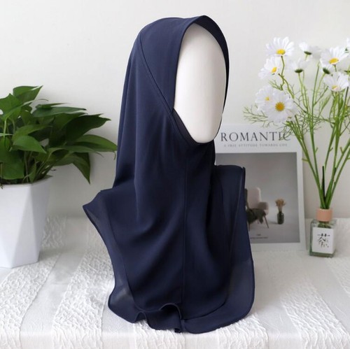 Muslim Instant Hijab Scarf Arab Chiffon Shawls Islamic Turban Headscarf Khimar - Picture 52 of 61