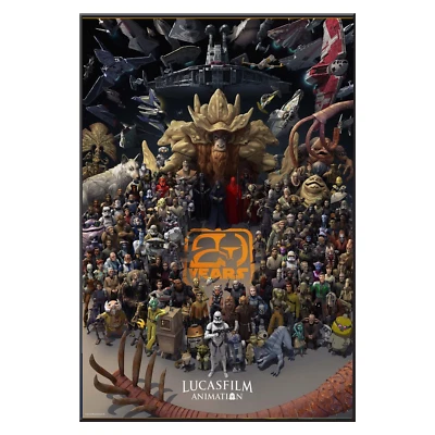 Star Wars Celebration Lucasfilm Animation 20th Anniversary reprint Poster 11x17"