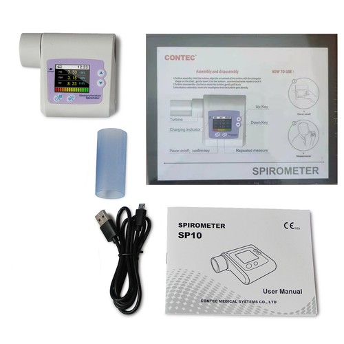 Contec Digitales Spirometer Lungenatmungsdiagnostik Spirometrie Volumetrisch - Bild 9 von 10