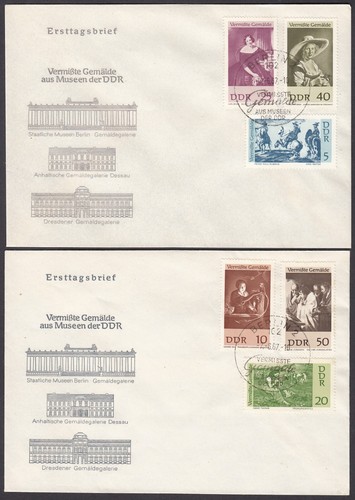 DDR 1967: 2 FDC mit MiNr: 1286-1291 - ESST-