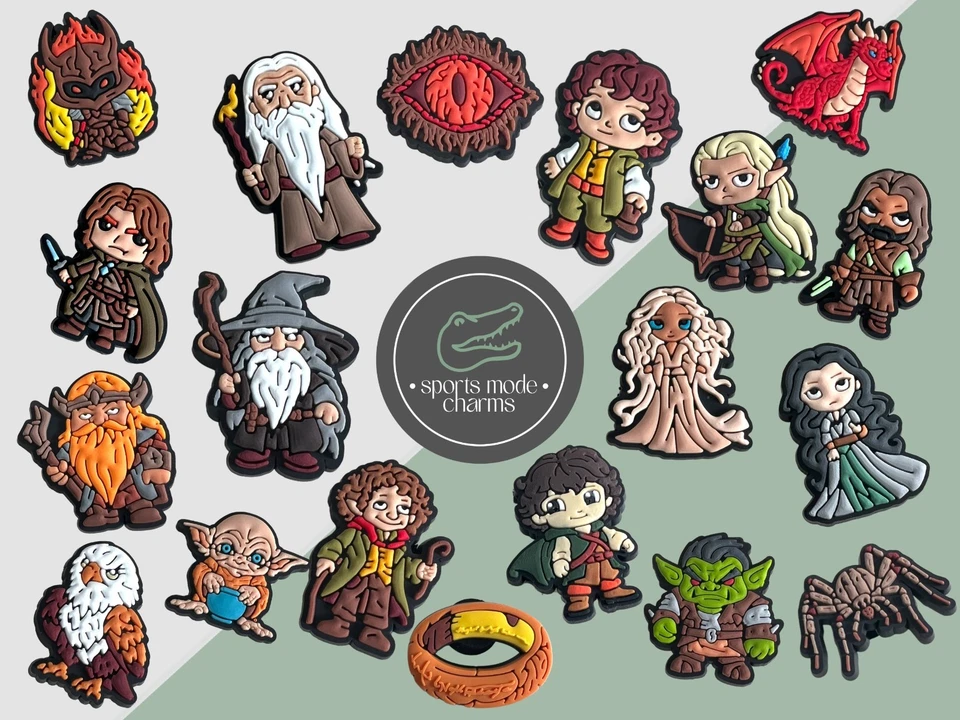 LOTR - Charms für Schuhe Clogs Sandalen - Ring Drache Elfe Hobbit Ork Magic Evil