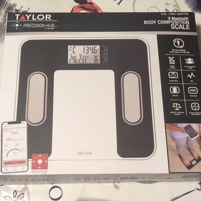 Taylor Precision Hub Bluetooth Body Composition Scale 12.2'' Black/White