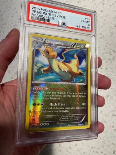 2015 Pokemon XY Dragonite 51/108 Roaring Skies Reverse Holo PSA 6 #51