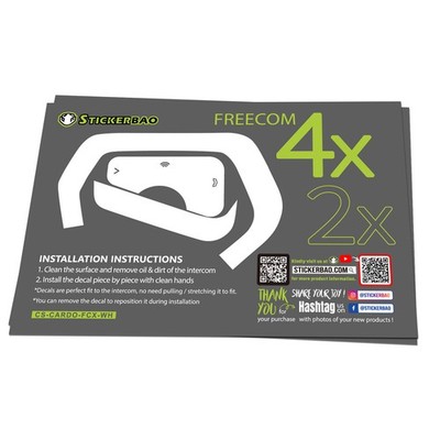 For CARDO Freecom 4X 2X Headset Protective Sticker Skin 2 pcs White