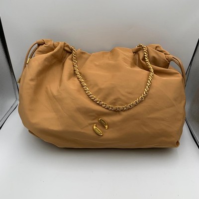 Rebecca Minkoff Zero Gravity Shoulder Bag Women Tan Drawstring Chain Strap