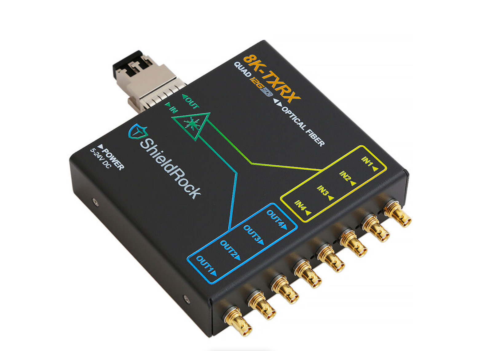 ShieldRock Quad 12G-SDI Optical Extender SM Transceiver with QSFP+