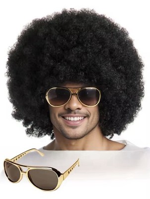 Perücke & Sonnenbrille Disco Tänzerin Sängerin Kostüm Cosplay Party Halloween Kostüm