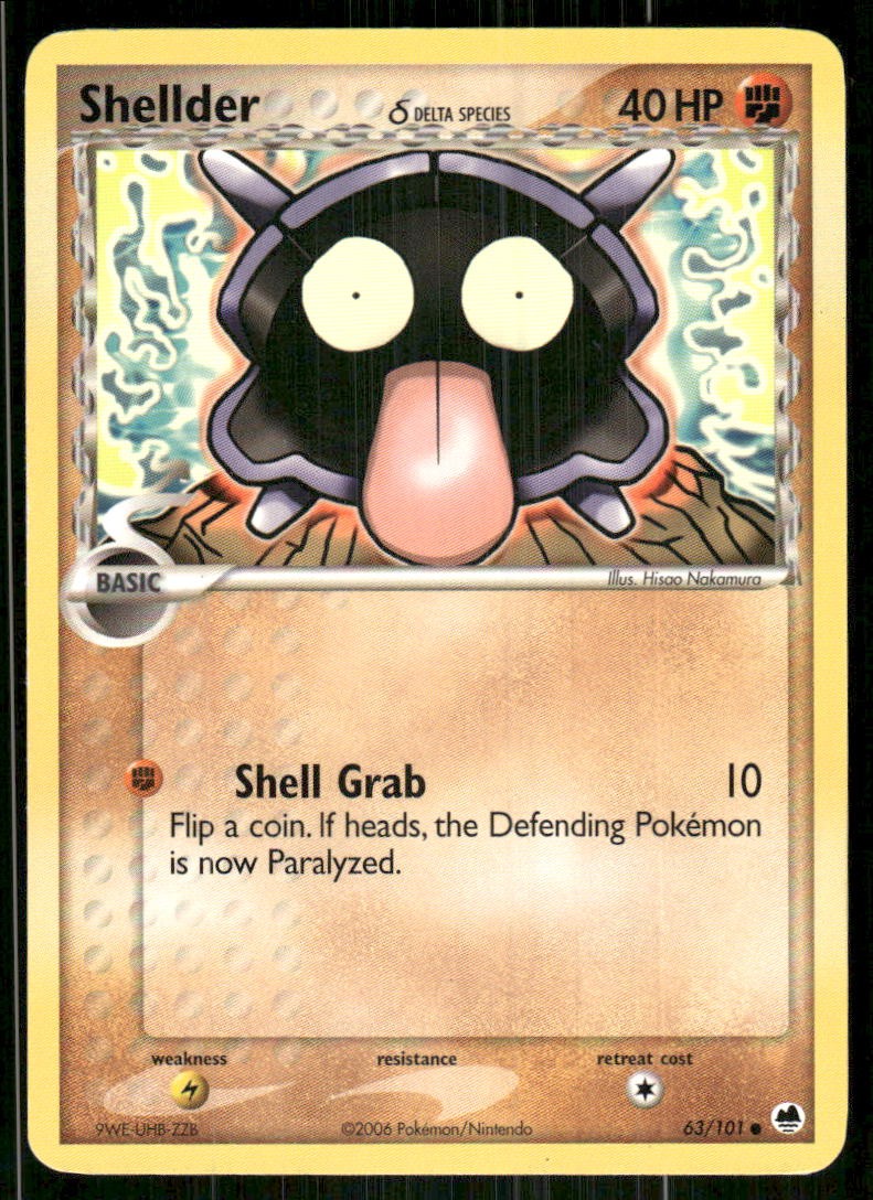 Shellder 63/101 Common Dragon Frontiers Pokemon MP