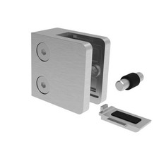 Zacisk szklany stal nierdzewna 45x45mm uchwyt szklany kwadratowy V2A szlifowany K320