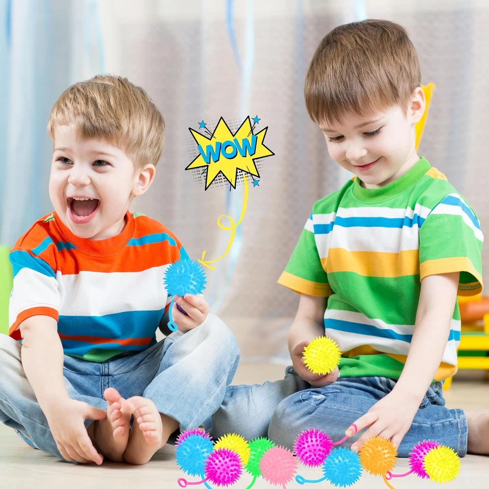 40 piezas bolas hinchables iluminadas de 2,6 pulgadas bola de espiga LED con cuerda crece en la oscuridad Foto 4 de 4