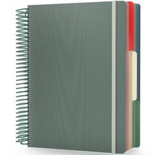 Spiral Graph Paper Notebook, A4 9.25" x 11.7" Large 3 Subject Notebook Journa...