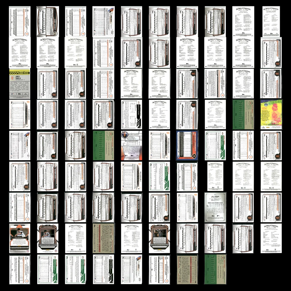 Lote 88 cartões refratores San Francisco Giants, #'d, novatos, 1ª Topps Panini MLB - Imagem 2 de 4