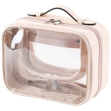 TSA Approved Toiletry Bag Transparent Makeup Bag Double Travel Cosmetic bags ...