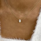 1.5ct Oval Pendant Necklace Yellow Gold 14K Labcreated Diamond F/VS — photo 9