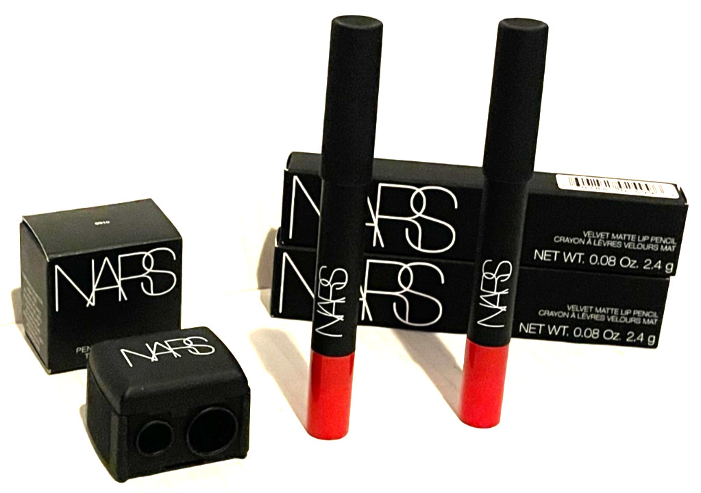 NARS  (2) Velvet Matte Lip Pencils Fearless Red #2499  + (1) Sharpener NEW