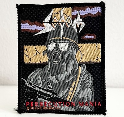   Vintage SODOM ''Persecution Mania'' 1990 E.M.P. Aufnäher/Patch Silberne Details