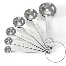 Stainless Steel Measuring Spoons Set of 6 Rust-resistant