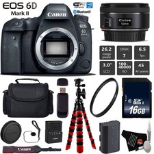 Canon EOS 6D Mark II DSLR Camera with 50mm f/1.8 STM Lens Wireless Remote UV