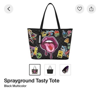 Sprayground Animation Graphic Tote Bag Black & Multicolor Stylish Designer Bag