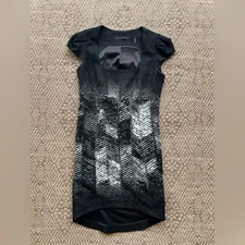 L.A.M.B. by Gwen Stefani Black Cap Sleeve Wool Blend Sheath Dress Size 8